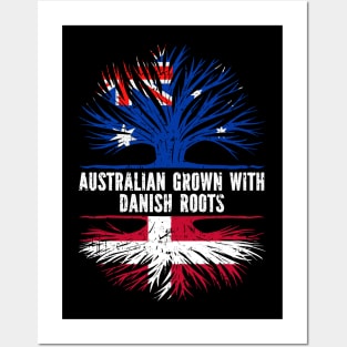 Australian Grown with danish Roots Australia Flag Posters and Art